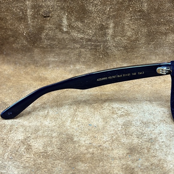 Italia Independent Black Velvet Trimmed Sunglasses - Picture 8 of 10